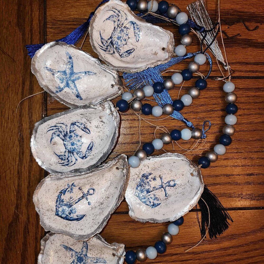Ocean Inspired Oyster Shell Decor